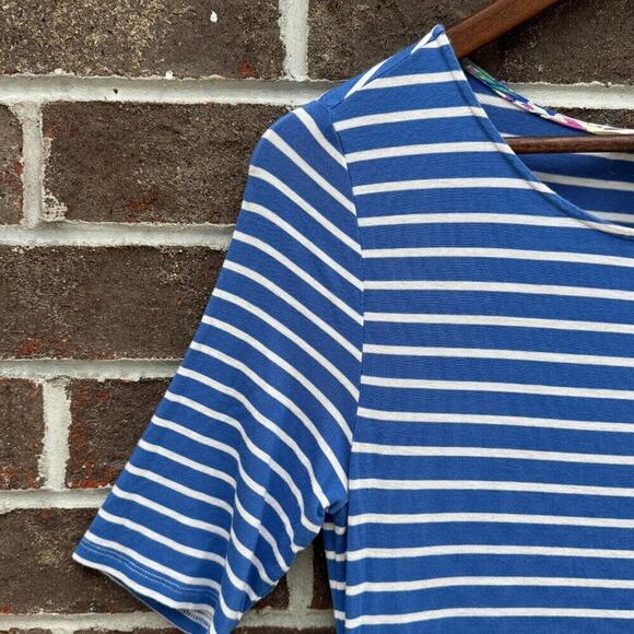 💙 Matilda Jane Blue & White Striped Maxi Dress | Pockets | Soft Knit | Size M - Picture 3 of 5